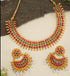 Gold Plated Elegant All occasions three line Necklace Set with diff Colours 8792N
