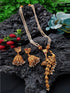 Gold Plated Exclusive Peacock Pendant set with pearl mala 8000N-Necklace Set-Griiham-Griiham