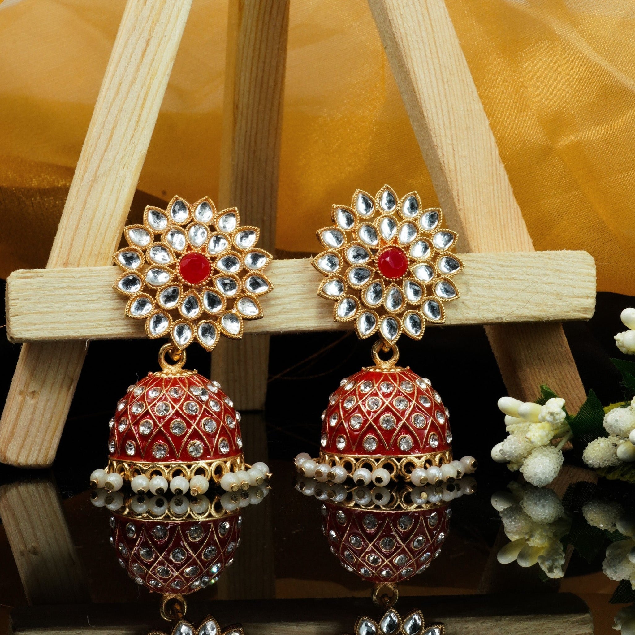 Gold Plated Exclusive design Earrings / Jhumkas 10068N