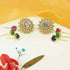 Gold Plated Interchangeable Stone Earrings Studs 7134N