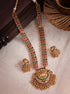Gold Plated Long Necklace Set with diff Colours 8997N