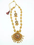 Gold Plated Long Peacock Necklace Set with Multi Color Stones 12002N