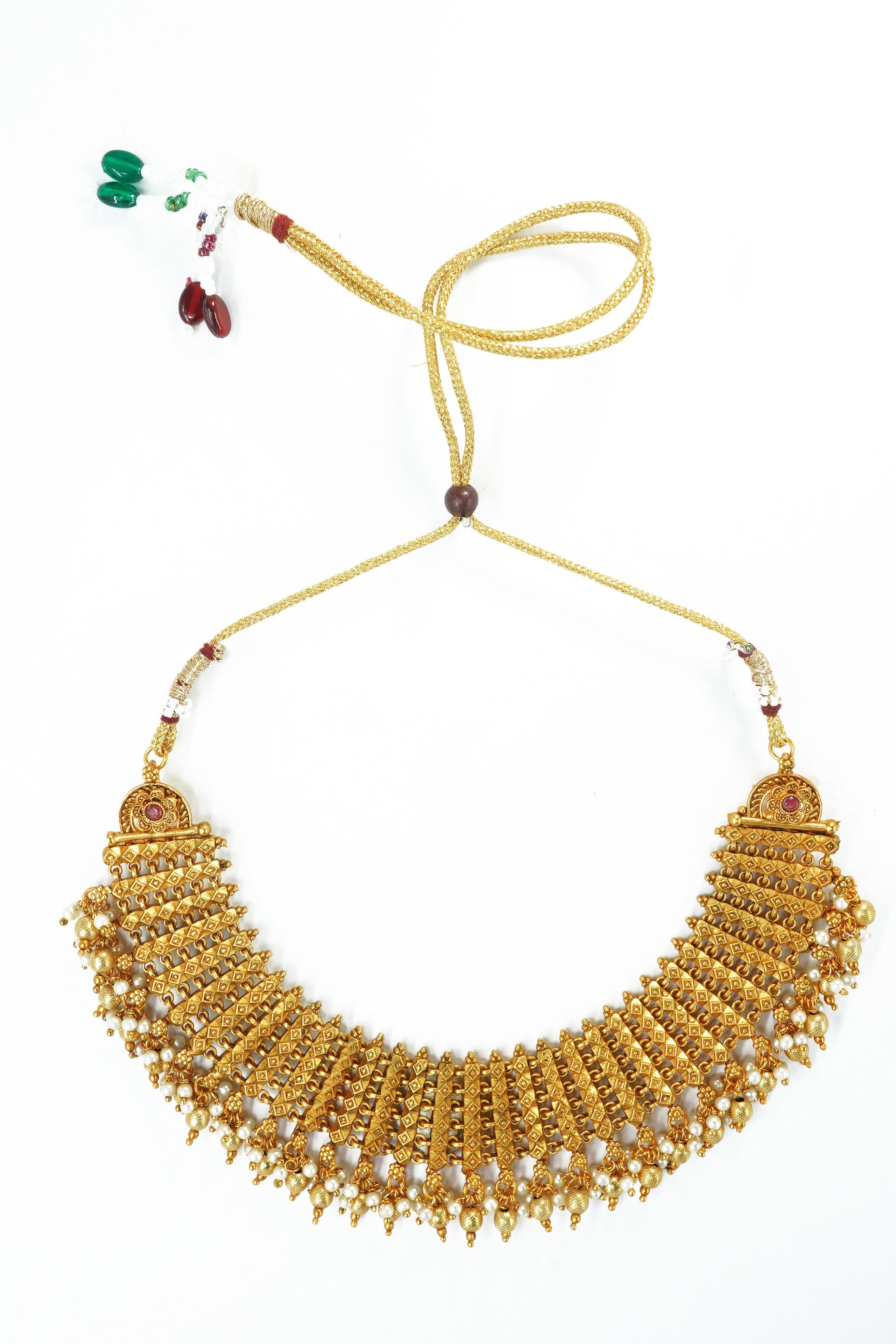 Gold Plated Medium Length Classic Laxmi Necklace set 10423N
