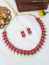 Gold Plated Multi Colour Short Necklace Set 10035N
