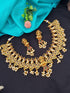 Gold Plated Multi Short necklace set with pearl drops - Colours Available 6913N