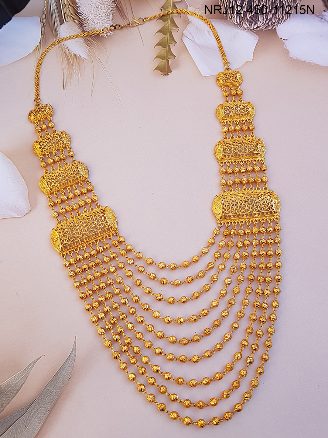 Gold Plated Multi layered Necklace 11215N