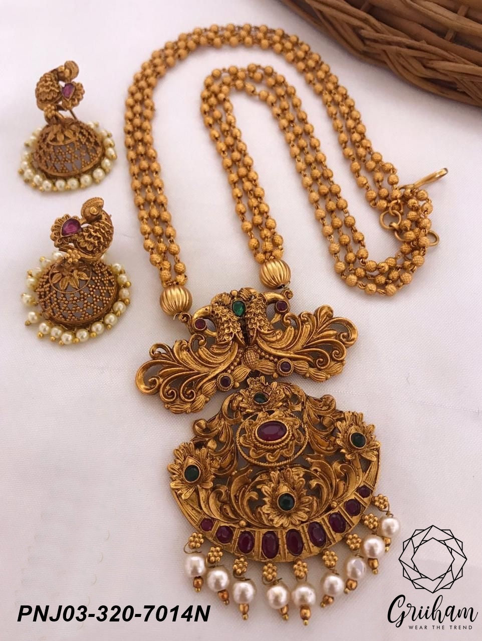 Gold Plated Pendant set 7014N