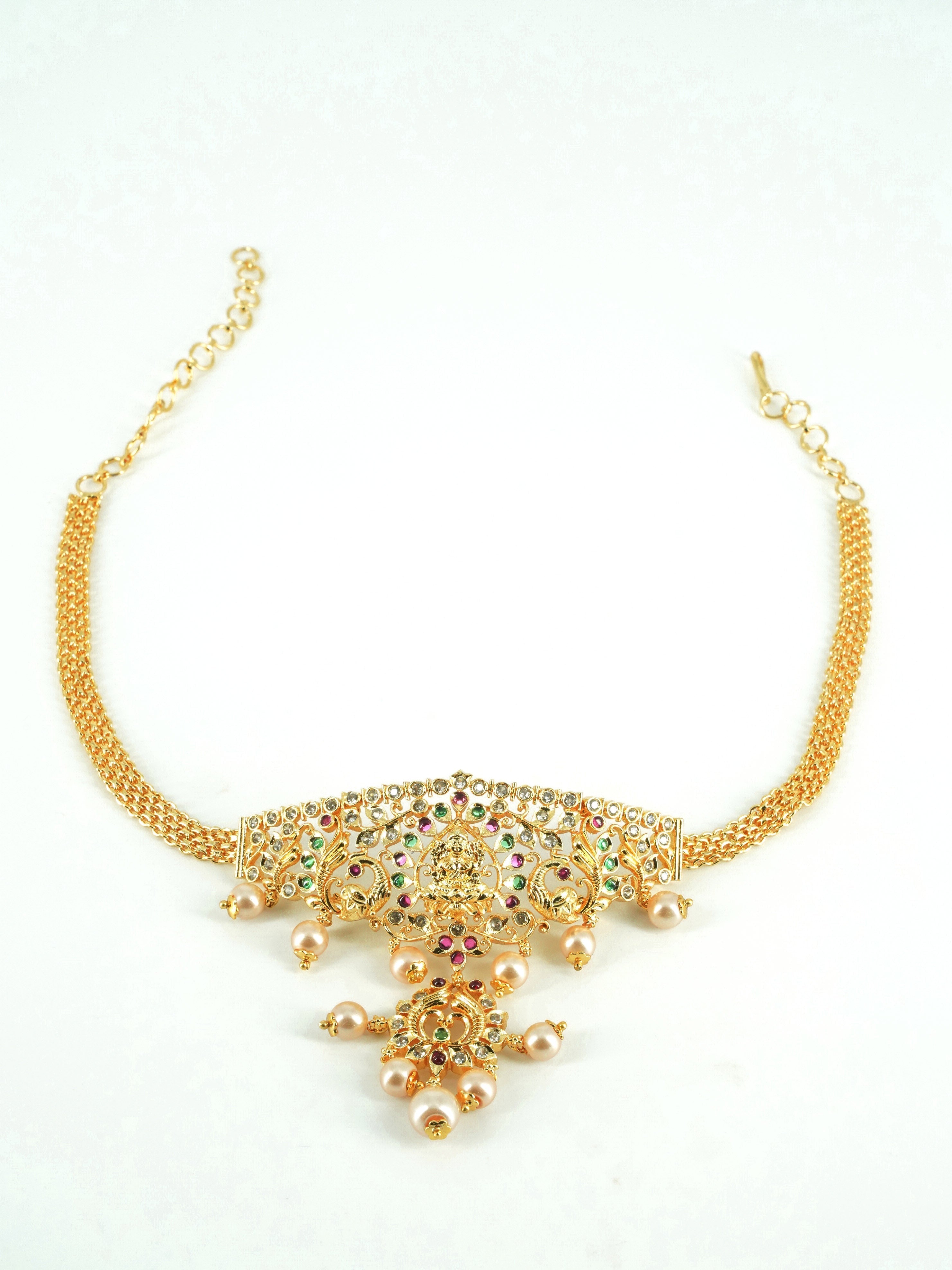 Gold Plated Sayara Collection Choker Set with best quality CZ stones 8844N