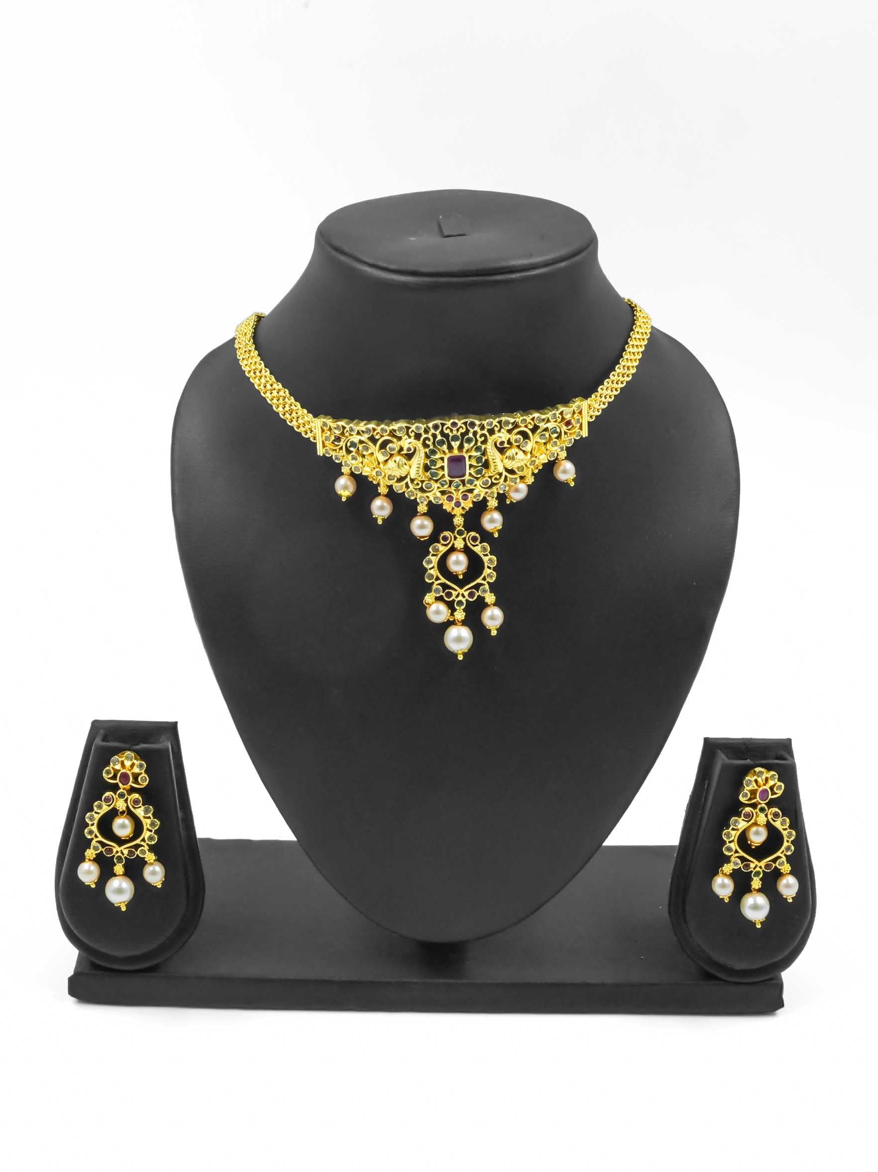 Gold Plated Sayara Collection Choker Set with best quality CZ stones 8845N