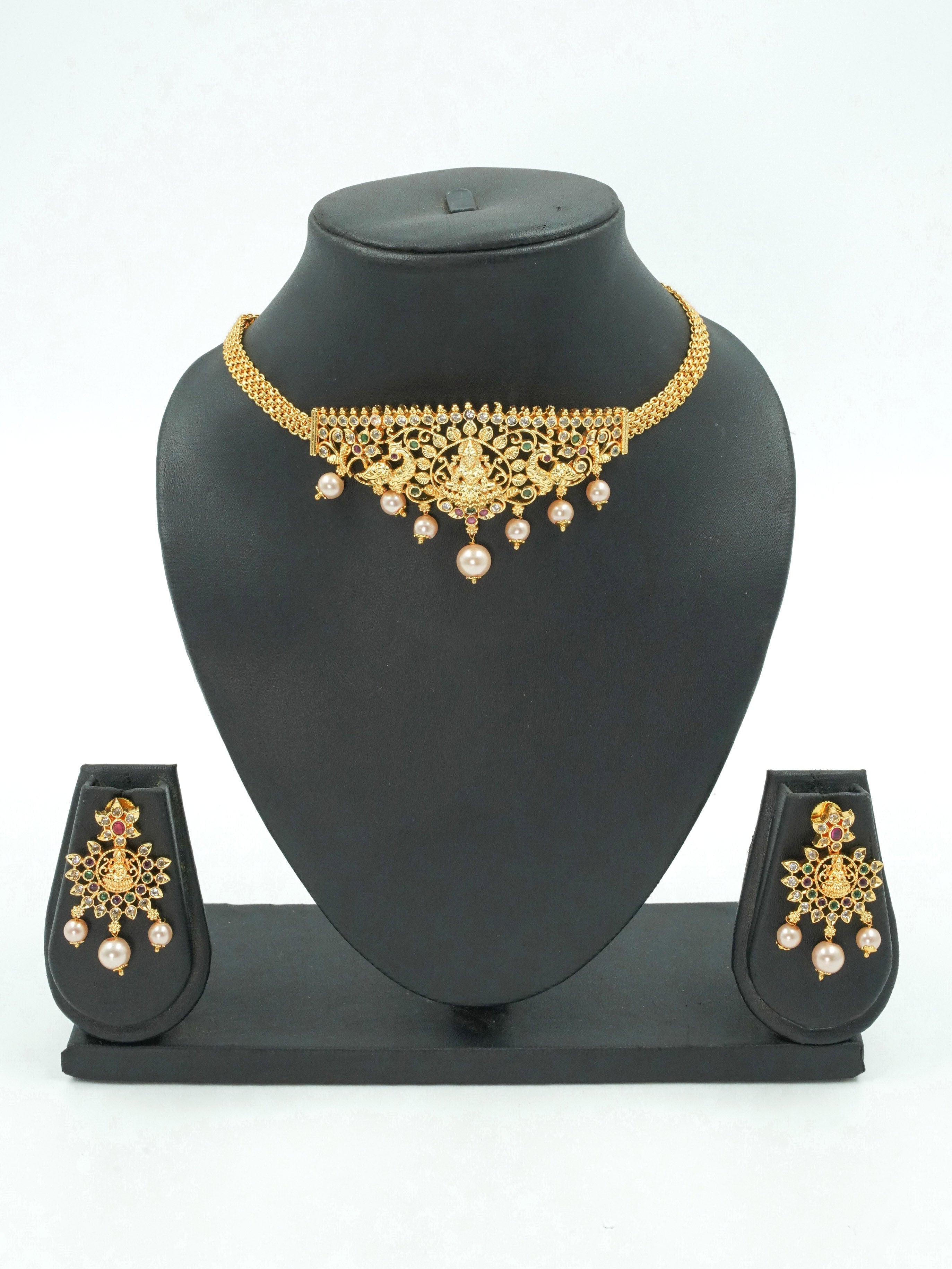 Gold Plated Sayara Collection Choker Set with best quality CZ stones 8847N