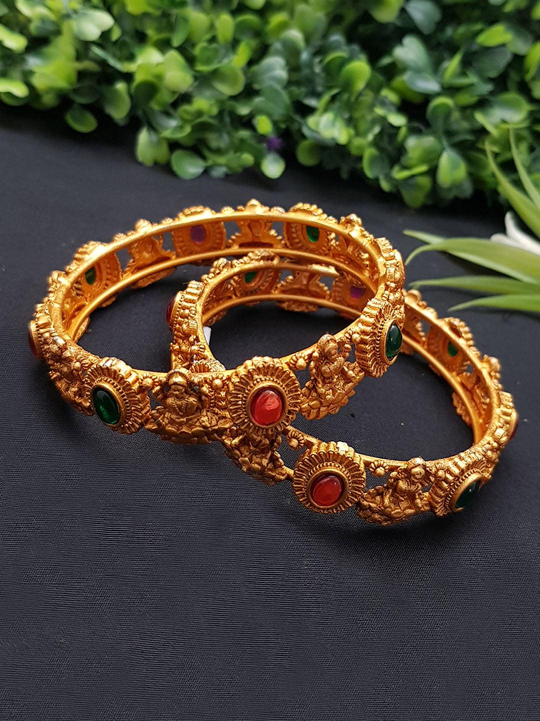 Gold-Plated-Set-of-2-Bangles-with-AD-stones-6966A-Designer-Bangles-Griiham-2.4-Griiham