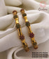 Gold Plated Set of 2 Broad Floral design Bangles with AD stones 7532A