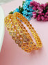 Gold Plated Set of 2 Elegant Bangles with AD stones 7137A