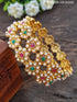 Gold Plated Set of 2 designer Bangles with MultiColor stones  9324B