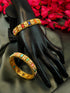 Gold Plated Set of 2 designer Bangles with colored stones 10305A