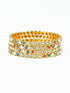 Gold Plated Set of 4 designer Bangles with Kundan/colored stones 10281A
