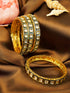 Gold Plated Set of 4 designer Bangles with Kundan/colored stones 10296A