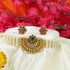 Gold Plated Stone Studded Short Chic Necklace set 10406N