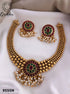 Gold Plated colored stone ball Necklace set 9554N