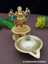 Gold Plated fully engraved Laxmi Kumkum box cum diya KAM06-850-2502N