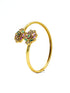 Gold Plated single adjustable spring designer Bangle/Kada Floral motif 10623N