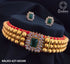 Gold Plated thusi Choker Necklace set with CZ Stones 6624N