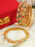 Gold Plated with Multii colour Stones Set of 4 bangles 11528A