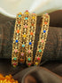 Gold Plated with Multii colour Stones Set of 4 bangles 11534A