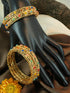 Gold Plated with Multii colour Stones Set of 4 bangles 11534A