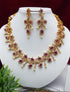 Gold finish  cz /Ruby stone necklace set 9453N