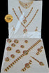 Gold finish fancy gumstones necklace bridal Combo set 7610N