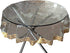 Griiham 4 Seater Transparent Round Table Cover with Assorted Coloured Heavy Lace GoldBorder Size 60 inches 9Q-1GWH-JC2Q