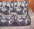 Griiham Anti-Skid Jacquard Sofa Cover Royal Peacock Design Wine and Black Colour - (3+1+1) AT06