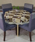 Griiham PVC 4 Seater Printed Round Table Cover (Size - 60 inches) Design - Multi Checks VK04