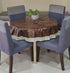 Griiham PVC 4 Seater Printed Round Table Cover (Size - 60 inches) Design - Wooden Print VK01