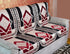 Griiham Premium Black Maroon Shaneel Fabric Sofa Cover with Silk Satin Piping for Borders for 5 Seater Sofa - (Set of 10pcs for 3+1+1) 90% Cotton 10% Polyster AT30