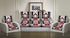 Griiham Premium Black Maroon Shaneel Fabric Sofa Cover with Silk Satin Piping for Borders for 5 Seater Sofa - (Set of 10pcs for 3+1+1) 90% Cotton 10% Polyster AT30