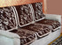 Griiham Royal Bloom Design Coffee Colour 5 Seater Cotton Sofa Cover - (Set of 3+1+1) AT38