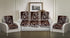 Griiham Royal Bloom Design Coffee Colour 5 Seater Cotton Sofa Cover - (Set of 3+1+1) AT38