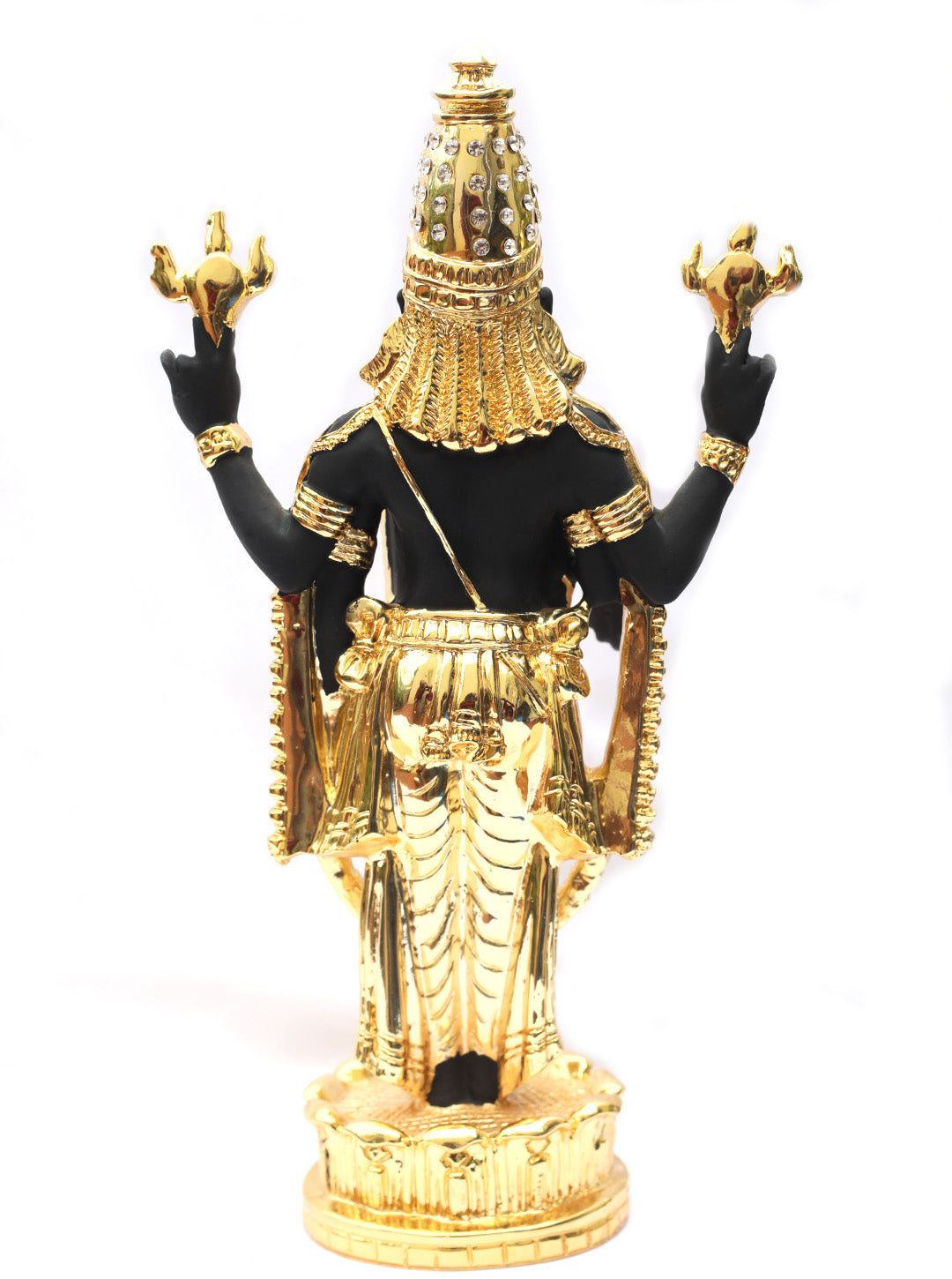 Large size Balaji Gold Plated Marble idol with stones 32cm Height