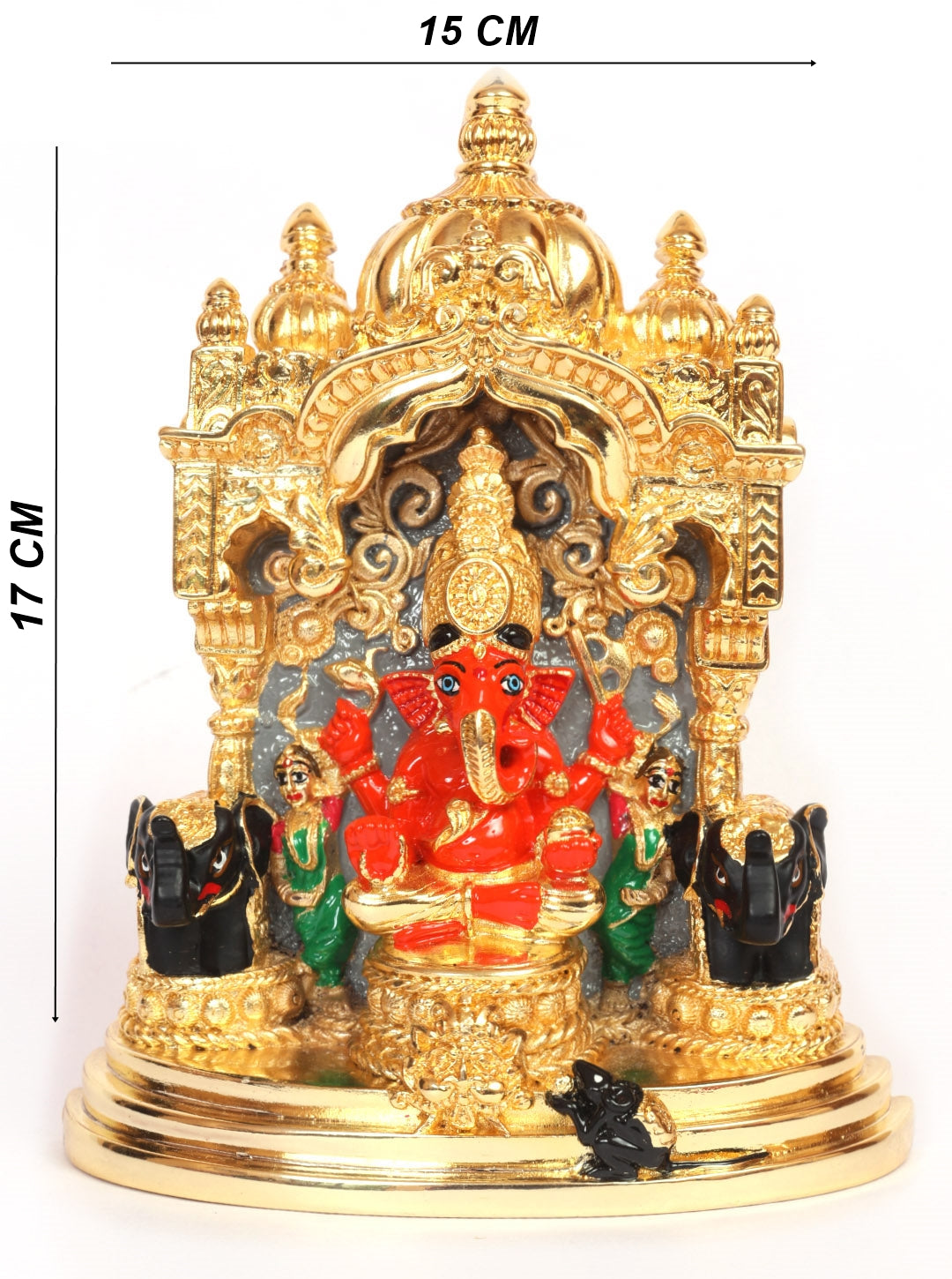 Laxmi Gold Plated Siddhivinayak in the temple exact temple image Marble idol 17cm Height