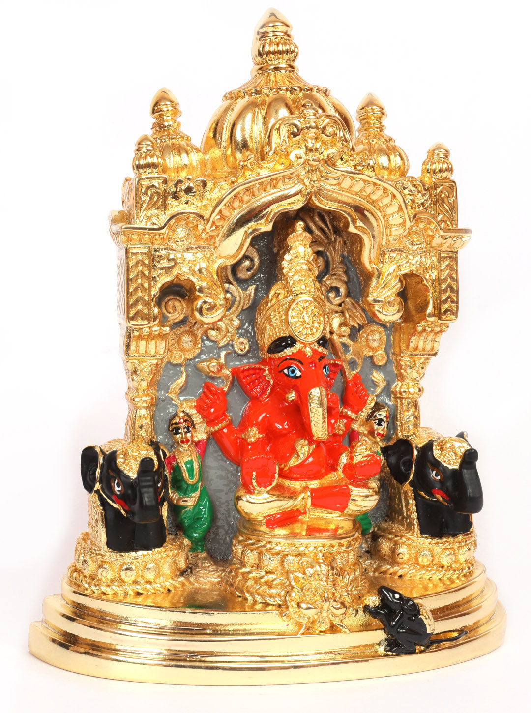 Laxmi Gold Plated Siddhivinayak in the temple exact temple image Marble idol 17cm Height