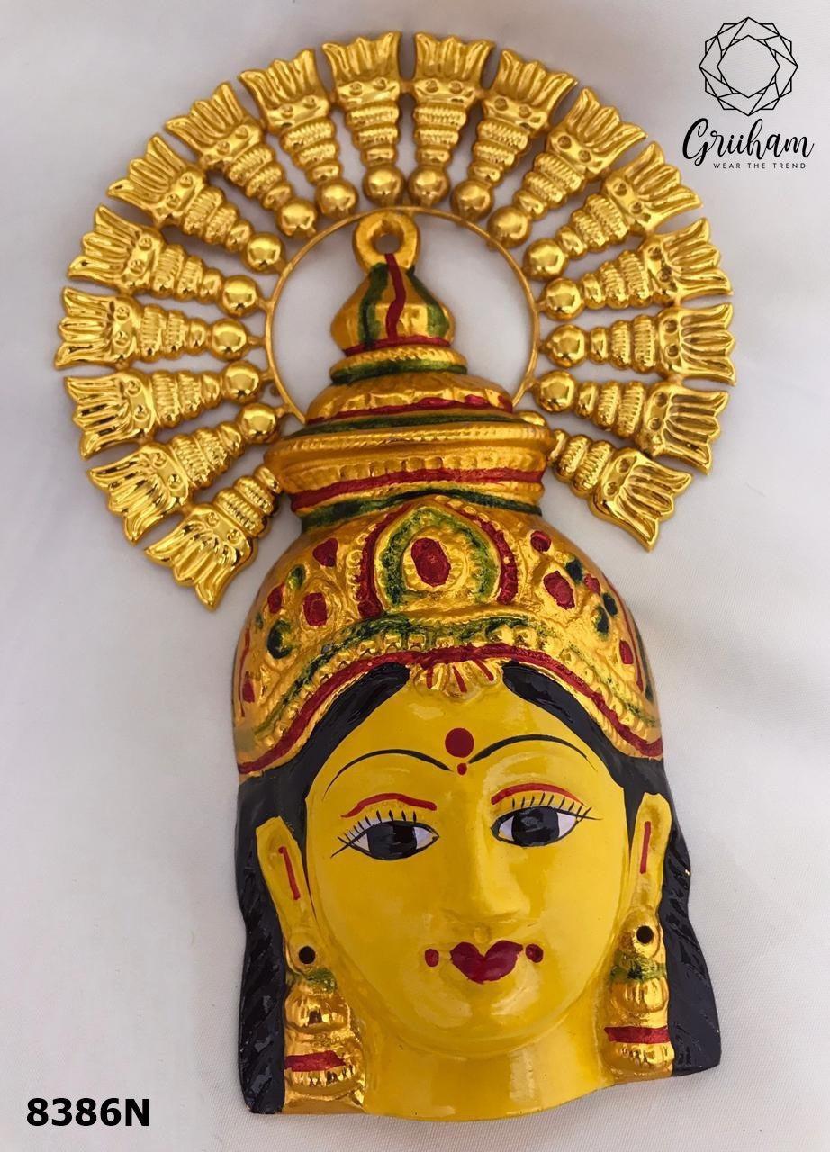 Maha Vara Laxmi Goddess Face with Fancy stones Mukut 8386N-Griiham-Griiham
