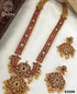 Matt Gold Laxmi Kemp color stone Long Necklace set 9351N