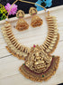 Matt gold polish Temple design Necklace set 5965N