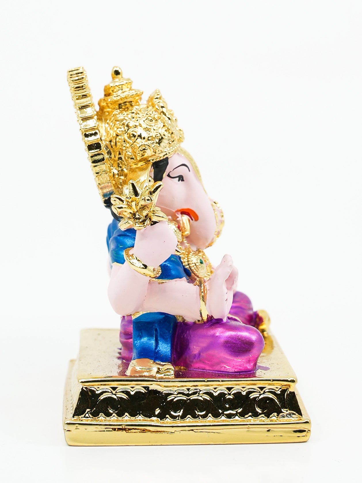 Matt goldPlated Ganesha marble idol 8cm Height