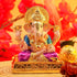 Matt goldPlated Ganesha marble idol 8cm Height