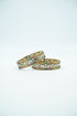 Mehendi Plated Set of 2 designer Bangles with mirror fitting multicolor beads 10883B