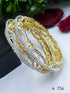 Micro Gold Plated AD/CZ Diamond designs collection Set of 2 Bangles B2SN10-350-3120A
