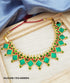 Micro Gold Plated Green Meena nagapadam necklace set suitable for Marriages Bharat Natyam and occasions 4689N